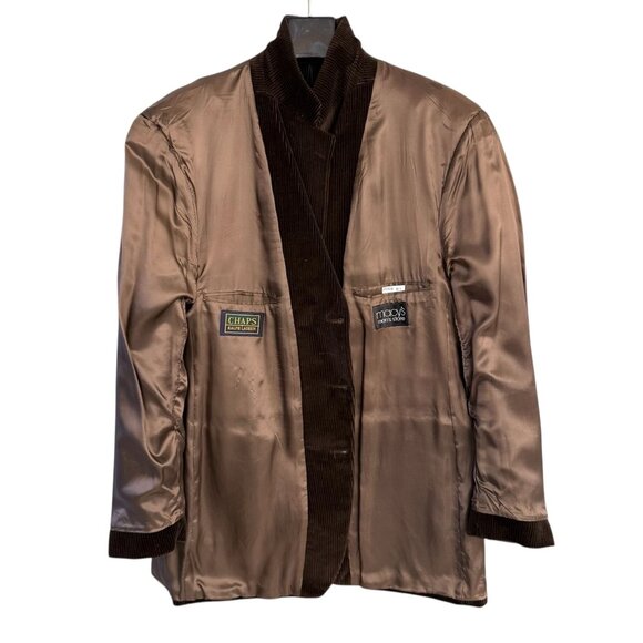 Vintage Ralph Lauren Chaps 48T Brown Corduroy 3-Button Sport Coat - Picture 13 of 16